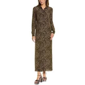 The Kooples Leopard Print 100% Silk Maxi Shirt Dress Size US S / FR 1 $490 NWT